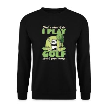 Golfen Golf spielen Dinge vergessen - Unisex Pullover - Schwarz - Vorne - Alina (178cm) & Michal (187cm)