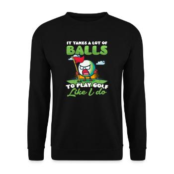 Golfen Spielen wie ich - Unisex Pullover - Schwarz - Vorne - Alina (178cm) & Michal (187cm)