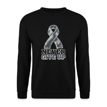 Glioblastoma Awareness Never Give Up - Unisex Sweatshirt - black - Front - Alina (178cm) & Michal (187cm)