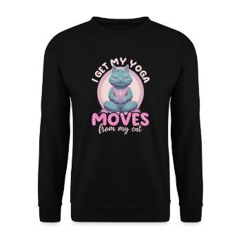 Drôle d’amateur de yoga obtient mes mouvements de yoga du chat - Sweat-shirt Unisexe - noir - Devant - Alina (178cm) & Michal (187cm)