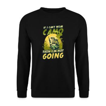 Jäger kann keine Tarnung tragen, wird nicht kommen - Unisex Pullover - Schwarz - Vorne - Alina (178cm) & Michal (187cm)