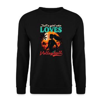 Volleyball Player Girl Loves Volleyball - Unisex Sweatshirt - black - Front - Alina (178cm) & Michal (187cm)