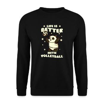 Volleyball Player Better With Volleyball - Unisex Sweatshirt - black - Front - Alina (178cm) & Michal (187cm)