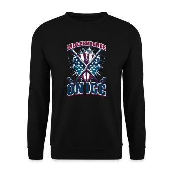 4 juillet Hockey Independence on Ice - Sweat-shirt Unisexe - noir - Devant - Alina (178cm) & Michal (187cm)