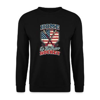 4 juillet Hockey Home of the Brave Hockey - Sweat-shirt Unisexe - noir - Devant - Alina (178cm) & Michal (187cm)