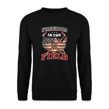 4 juillet Hockey Liberté sur le terrain - Sweat-shirt Unisexe - noir - Devant - Alina (178cm) & Michal (187cm)