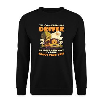 Busfahrer wissen nicht, was zu tun ist - Unisex Pullover - Schwarz - Vorne - Alina (178cm) & Michal (187cm)