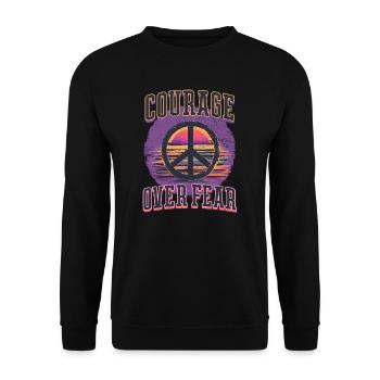 Cystic Fibrosis Courage Over Fear - Unisex Sweatshirt - black - Front - Alina (178cm) & Michal (187cm)