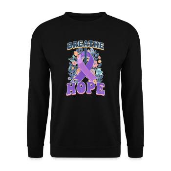 Cystic Fibrosis Breath Hope - Unisex Sweatshirt - black - Front - Alina (178cm) & Michal (187cm)