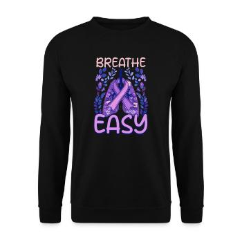 Cystic Fibrosis Breath Easy - Unisex Sweatshirt - black - Front - Alina (178cm) & Michal (187cm)