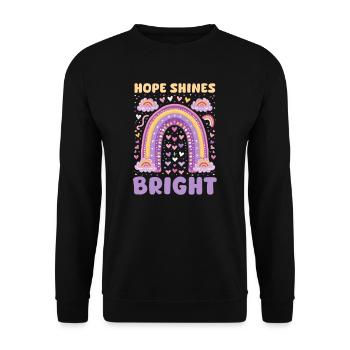 Mukoviszidose-Hoffnung leuchtet hell - Unisex Pullover - Schwarz - Vorne - Alina (178cm) & Michal (187cm)