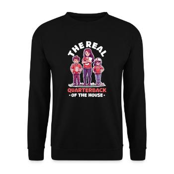 Football Mom The Real Quarterback of the House - Unisex Sweatshirt - black - Front - Alina (178cm) & Michal (187cm)