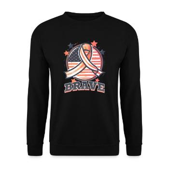 Uterine Cancer Brave - Unisex Sweatshirt - black - Front - Alina (178cm) & Michal (187cm)