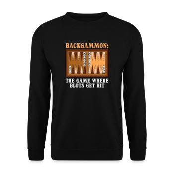 Funny Backgammon The Game Where Blots Get Hit - Unisex Sweatshirt - black - Front - Alina (178cm) & Michal (187cm)