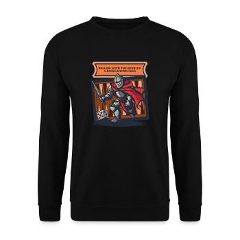 Funny Backgammon Rolling With the Doubles - Unisex Sweatshirt - black - Front - Alina (178cm) & Michal (187cm)