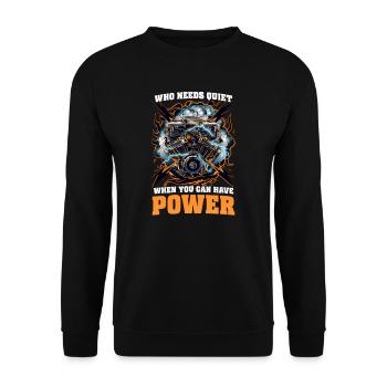 Dieselauto-Liebhaber, der Ruhe braucht, wenn er Pulver haben kann - Unisex Pullover - Schwarz - Vorne - Alina (178cm) & Michal (187cm)