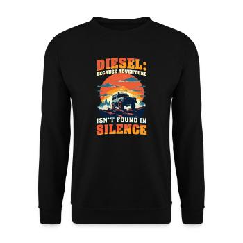 Diesel Car Lover Adventure Isn't Found in Silence - Unisex Sweatshirt - black - Front - Alina (178cm) & Michal (187cm)