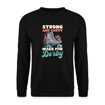 Roller Derby Fort Et Courbé Conçu Pour Le Derby - Sweat-shirt Unisexe - noir - Devant - Alina (178cm) & Michal (187cm)