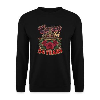 54th Birthday Queen of 54 Years - Unisex Sweatshirt - black - Front - Alina (178cm) & Michal (187cm)
