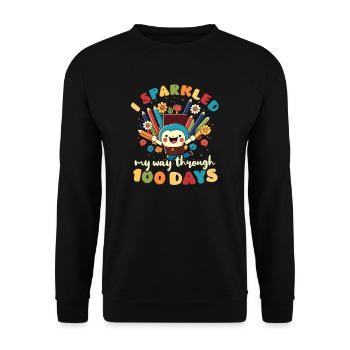 100 Days At School Sparkeld Way 100 Days - Unisex Sweatshirt - black - Front - Alina (178cm) & Michal (187cm)