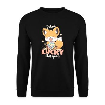 La grossesse de volleyball est très chanceuse cette année - Sweat-shirt Unisexe - noir - Devant - Alina (178cm) & Michal (187cm)