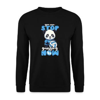 La grossesse de volley-ball peut arrêter de deviner maintenant Panda - Sweat-shirt Unisexe - noir - Devant - Alina (178cm) & Michal (187cm)