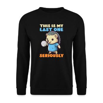 Volley-ball Grossesse Ma dernière Sérieusement - Sweat-shirt Unisexe - noir - Devant - Alina (178cm) & Michal (187cm)