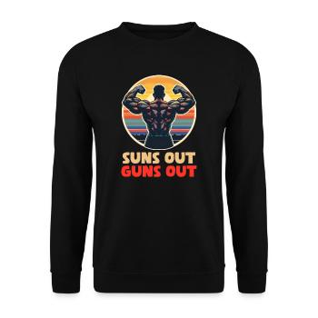 Den Bizeps beugen, die Sonne raus, die Waffen raus - Unisex Pullover - Schwarz - Vorne - Alina (178cm) & Michal (187cm)
