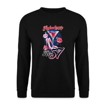57. Geburtstag Fabelhaft mit 57 - Unisex Pullover - Schwarz - Vorne - Alina (178cm) & Michal (187cm)