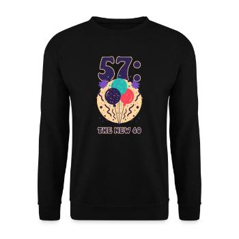 57th Birthday 57: The New 40 - Unisex Sweatshirt - black - Front - Alina (178cm) & Michal (187cm)