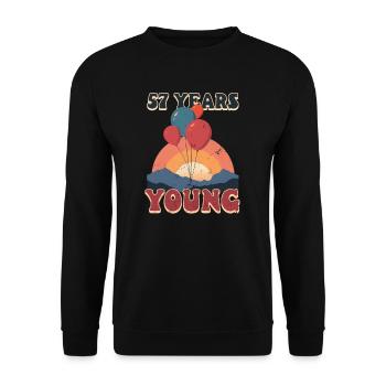 57e anniversaire 57 ans - Sweat-shirt Unisexe - noir - Devant - Alina (178cm) & Michal (187cm)
