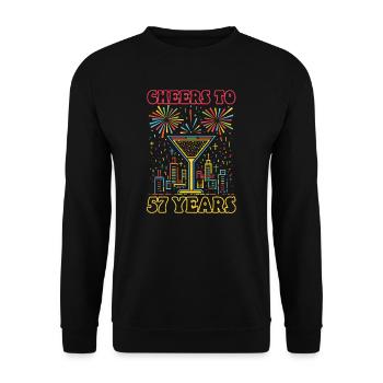 57th Birthday Cheers to 57 Years - Unisex Sweatshirt - black - Front - Alina (178cm) & Michal (187cm)