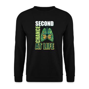 Lung Transplant Second Chance at Life - Unisex Sweatshirt - black - Front - Alina (178cm) & Michal (187cm)