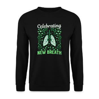 Lung Transplant Celebrating New Breath - Unisex Sweatshirt - black - Front - Alina (178cm) & Michal (187cm)