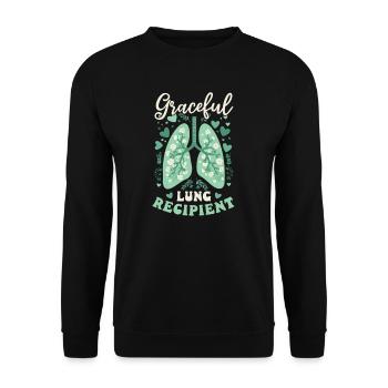 Lung Transplant Grateful Lung Recipient - Unisex Sweatshirt - black - Front - Alina (178cm) & Michal (187cm)