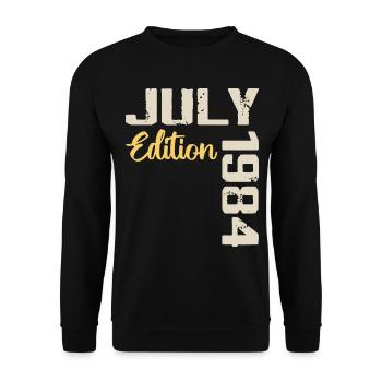 Juillet 1984 Chemise D’anniversaire Juillet 1984 - Sweat-shirt Unisexe - noir - Devant - Alina (178cm) & Michal (187cm)