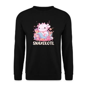 Axolotl Snaxolotl - Unisex Pullover - Schwarz - Vorne - Alina (178cm) & Michal (187cm)