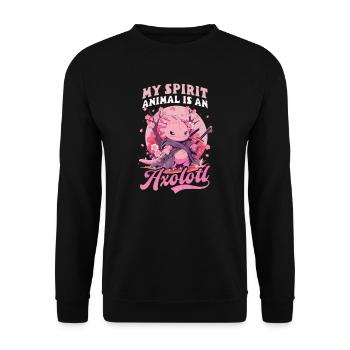 Axolotl My Animal Is Axolotl - Unisex Sweatshirt - black - Front - Alina (178cm) & Michal (187cm)
