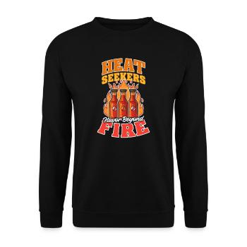 Hot Sauce Aficionado Heat Seekers Flavor Beyond Fi - Unisex Sweatshirt - black - Front - Alina (178cm) & Michal (187cm)