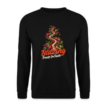 Hot Sauce Aficionado Blazing Trails in Taste - Unisex Sweatshirt - black - Front - Alina (178cm) & Michal (187cm)