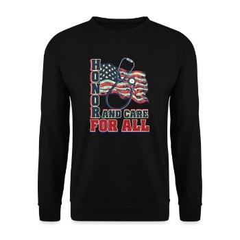 L’honneur et les soins de l’infirmière VA pour tous - Sweat-shirt Unisexe - noir - Devant - Alina (178cm) & Michal (187cm)