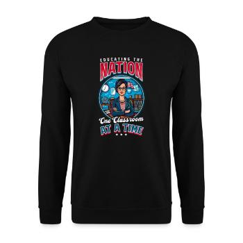Enseignant patriotique éduquant la nation Classe A Tim - Sweat-shirt Unisexe - noir - Devant - Alina (178cm) & Michal (187cm)