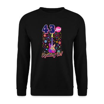 43rd Birthday 43 And Rocking It! - Unisex Sweatshirt - black - Front - Alina (178cm) & Michal (187cm)