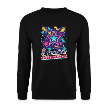 43e anniversaire 43 ans de génialité - Sweat-shirt Unisexe - noir - Devant - Alina (178cm) & Michal (187cm)