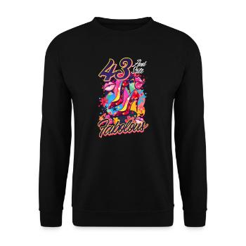 43. Geburtstag 43 und immer noch fabelhaft - Unisex Pullover - Schwarz - Vorne - Alina (178cm) & Michal (187cm)