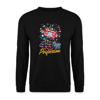 43rd Birthday 43 - Aged To Perfection - Unisex Sweatshirt - black - Front - Alina (178cm) & Michal (187cm)