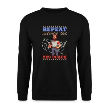 4th Of July Football Coach Repeat Yes Coach - Unisex Sweatshirt - black - Front - Alina (178cm) & Michal (187cm)