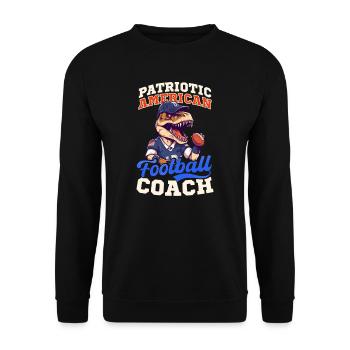 4 juillet Entraîneur de football Entraîneur patriotique - Sweat-shirt Unisexe - noir - Devant - Alina (178cm) & Michal (187cm)