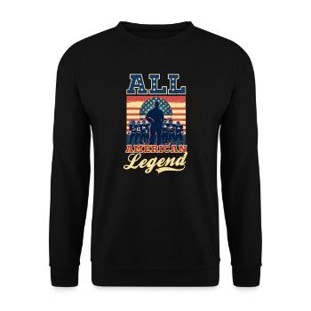 4th Of July Football Coach All American Legend - Unisex Sweatshirt - black - Front - Alina (178cm) & Michal (187cm)