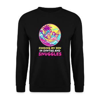 EDM Rave Mom Finding My Zen in Synths and Snuggles - Unisex Sweatshirt - black - Front - Alina (178cm) & Michal (187cm)